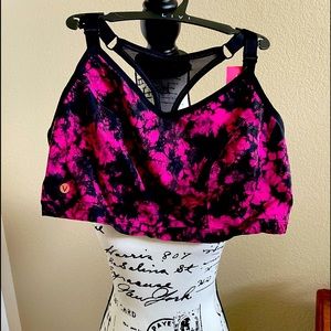 Livi by Lane Bryant Hot Pink and Black Sports Bra NWT Size 22-24